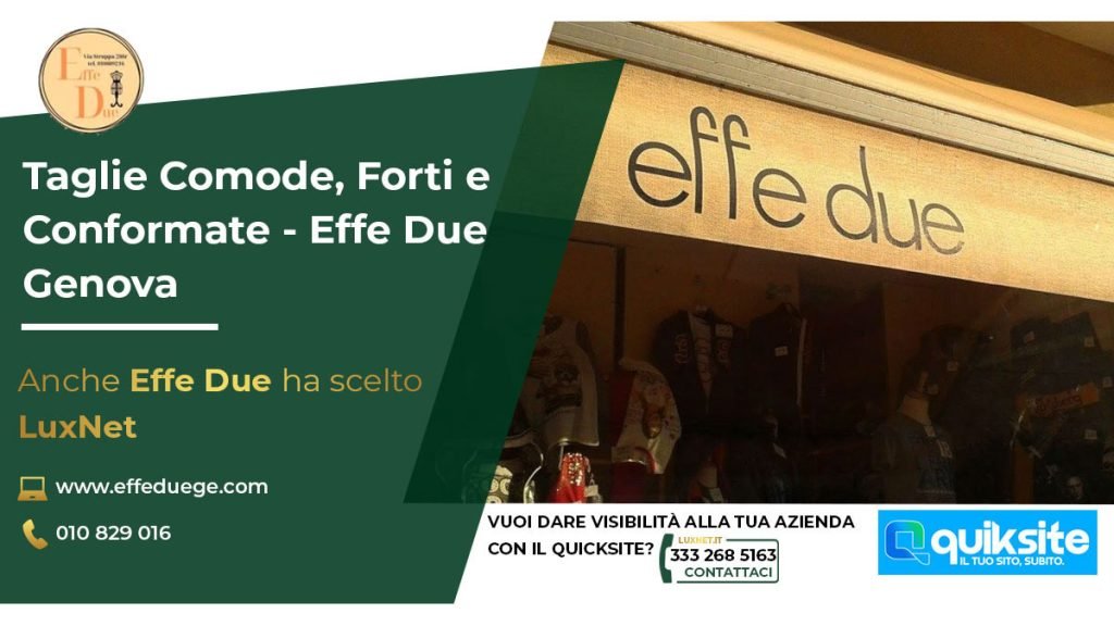 Effeduege: sito QuickSite one-page per abbigliamento taglie forti